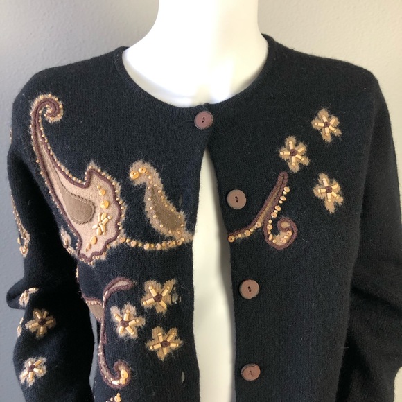 100% Wool Sweater w/ Fringe Small Susan Bristol - Picture 2 of 8